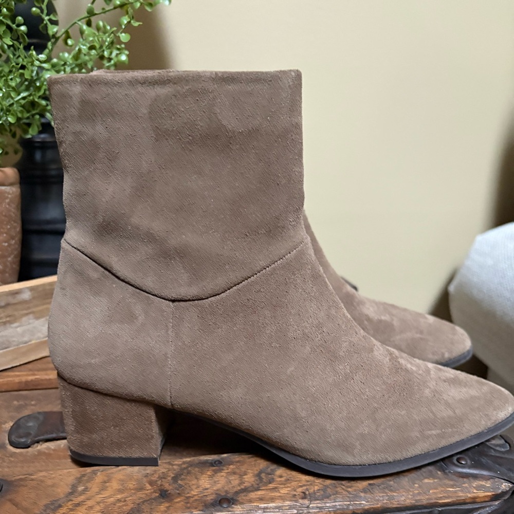 Blonde Suede Ankle Boots